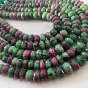 Shop Ruby Zoisite Faceted Beads! Gorgeous ruby zoisite faceted rondelles | Natural genuine faceted Ruby Zoisite beads for beading and jewelry making.  #jewelry #beads #beadedjewelry #diyjewelry #jewelrymaking #beadstore #beading #affiliate #ad