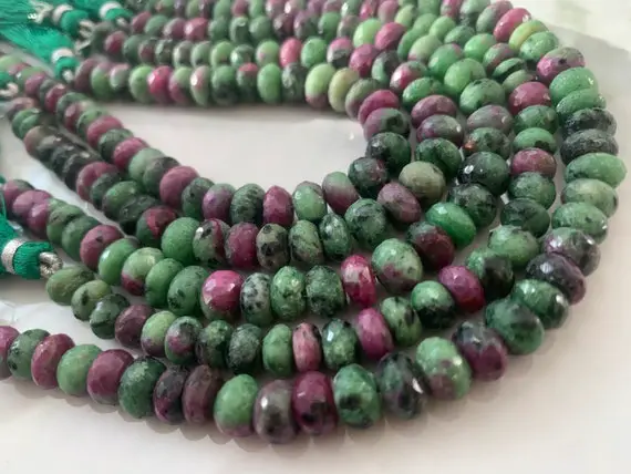Gorgeous Ruby Zoisite Faceted Rondelles