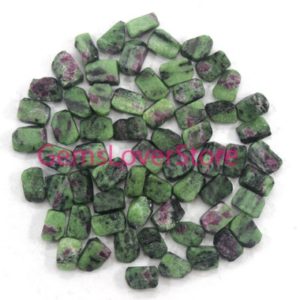 Shop Raw & Rough Ruby Zoisite Stones! 25 Pieces Green Crystal Loose Chunk Meditation Crystal Size 12-14 MM Making Jewelry Natural Ruby Zoisite Gemstone Anyolite Rough Wholesale | Natural genuine stones & crystals in various shapes & sizes. Buy raw cut, tumbled, or polished gemstones for making jewelry or crystal healing energy vibration raising reiki stones. #crystals #gemstones #crystalhealing #crystalsandgemstones #energyhealing #affiliate #ad