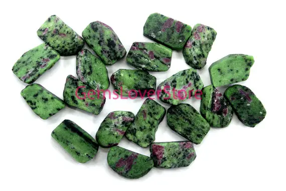 5 Pieces Fantastic Quality Unique Crystal Raw Size 28-30 Mm Natural Ruby Zoisite Gemstone Anyolite Rough Genuine Gemstone Earth Mined Rough