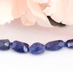 Shop Sapphire Necklaces! Sapphire faceted beads (ETB00416) Rare/Unique jewelry/Vintage jewelry/Gemstone necklace | Natural genuine Sapphire necklaces. Buy crystal jewelry, handmade handcrafted artisan jewelry for women.  Unique handmade gift ideas. #jewelry #beadednecklaces #beadedjewelry #gift #shopping #handmadejewelry #fashion #style #product #necklaces #affiliate #ad