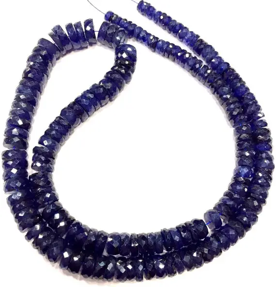 Aaaa+ Quality~~natural Blue Sapphire Faceted Tyre Beads Sapphire Gemstone Beads Sapphire Heishi Cut Beads Great Sparkling Sapphire Necklace.