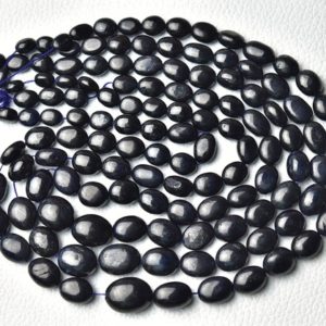 Shop Sapphire Bead Shapes! Natural Sapphire Plain Oval Beads 6x7mm to 10x12mm Smooth Oval Beads Gemstone Beads Strand Dyed Sapphire Beads Jewelry 15 Inch Strand No5714 | Natural genuine other-shape Sapphire beads for beading and jewelry making.  #jewelry #beads #beadedjewelry #diyjewelry #jewelrymaking #beadstore #beading #affiliate #ad