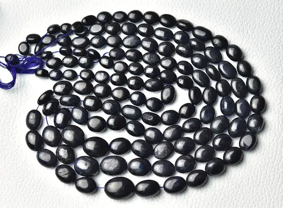 Natural Sapphire Plain Oval Beads 6x7mm To 10x12mm Smooth Oval Beads Gemstone Beads Strand Dyed Sapphire Beads Jewelry 15 Inch Strand No5714