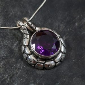 Shop Sapphire Pendants! Large Purple Necklace, Created Violet Sapphire, Purple Sapphire Pendant, Heavy Pendant, Statement Necklace, Big Chunky Pendant, Solid Silver | Natural genuine Sapphire pendants. Buy crystal jewelry, handmade handcrafted artisan jewelry for women.  Unique handmade gift ideas. #jewelry #beadedpendants #beadedjewelry #gift #shopping #handmadejewelry #fashion #style #product #pendants #affiliate #ad