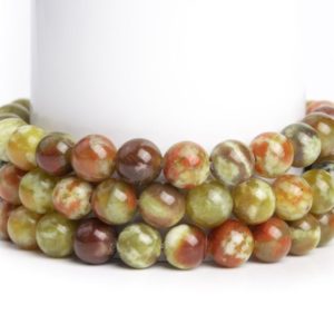 Shop Serpentine Round Beads! Natural Yellow Green Serpentine Gemstone Grade AAA Round 4mm 6mm 8mm 10mm 12mm Loose Beads | Natural genuine round Serpentine beads for beading and jewelry making.  #jewelry #beads #beadedjewelry #diyjewelry #jewelrymaking #beadstore #beading #affiliate #ad