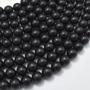 Genuine Shungite 8mm Round Beads, 15.5 Inch, Approx 48 beads, Hole 1mm (413054002) | Natural genuine round Shungite beads for beading and jewelry making.  #jewelry #beads #beadedjewelry #diyjewelry #jewelrymaking #beadstore #beading #affiliate #ad