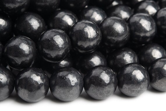 Genuine Natural High Carbon Shungite Gemstone Beads 8mm Black Round Aaa Quality Loose Beads (121622)
