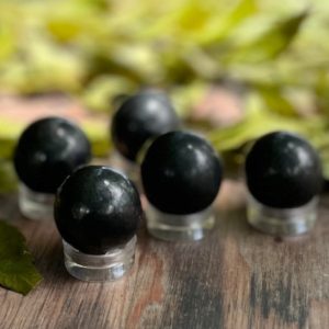 Shop Shungite Shapes! Shungite, Shungite Sphere, Qty. 1 MINI Sphere | Natural genuine stones & crystals in various shapes & sizes. Buy raw cut, tumbled, or polished gemstones for making jewelry or crystal healing energy vibration raising reiki stones. #crystals #gemstones #crystalhealing #crystalsandgemstones #energyhealing #affiliate #ad