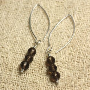 Shop Smoky Quartz Earrings! Sterling Silver 925 hooks 40mm – 6mm faceted smoky Quartz earrings | Natural genuine Smoky Quartz earrings. Buy crystal jewelry, handmade handcrafted artisan jewelry for women.  Unique handmade gift ideas. #jewelry #beadedearrings #beadedjewelry #gift #shopping #handmadejewelry #fashion #style #product #earrings #affiliate #ad
