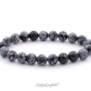 Shop Snowflake Obsidian Bracelets! Snowflake Obsidian Bracelet, Snowflake Obsidian Bracelet 8 mm Beads, Metaphysical Crystals, Crystals, Gifts, Gems, Gemstones, Stones, Rocks | Natural genuine Snowflake Obsidian bracelets. Buy crystal jewelry, handmade handcrafted artisan jewelry for women.  Unique handmade gift ideas. #jewelry #beadedbracelets #beadedjewelry #gift #shopping #handmadejewelry #fashion #style #product #bracelets #affiliate #ad