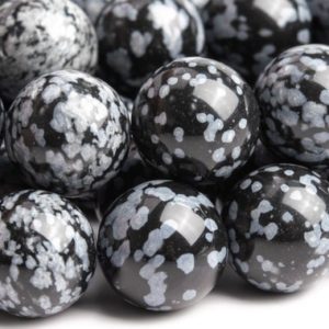 Shop Snowflake Obsidian Round Beads! Genuine Natural Snowflake Obsidian Gemstone Beads 12MM Black & Gray Round AAA Quality Loose Beads (101725) | Natural genuine round Snowflake Obsidian beads for beading and jewelry making.  #jewelry #beads #beadedjewelry #diyjewelry #jewelrymaking #beadstore #beading #affiliate #ad