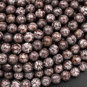 Natural Brown Snowflake Obsidian Beads 4mm 6mm 8mm 10mm Gemstone Round Beads 15.5" Strand | Natural genuine beads Gemstone beads for beading and jewelry making.  #jewelry #beads #beadedjewelry #diyjewelry #jewelrymaking #beadstore #beading #affiliate #ad