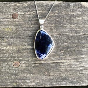 Shop Sodalite Pendants! Blue Sodalite Stone Silver Necklace, Sodalite Sterling Silver Pendant, Sodalite Necklace, Sodalite Genderless Jewelry, Sodalite Men Necklace | Natural genuine Sodalite pendants. Buy crystal jewelry, handmade handcrafted artisan jewelry for women.  Unique handmade gift ideas. #jewelry #beadedpendants #beadedjewelry #gift #shopping #handmadejewelry #fashion #style #product #pendants #affiliate #ad