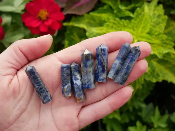 Sodalite Points - Crystal Points - Sodalite Towers - Crystal Towers Points - Crystal Grids - Stones For Third Eye - Stones For Intuition