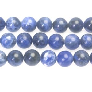 blue sodalite smooth round beads – natural sodalite gemstone beads – blue gemstone beads – craft making supplies – 4-12mm beads | Natural genuine round Sodalite beads for beading and jewelry making.  #jewelry #beads #beadedjewelry #diyjewelry #jewelrymaking #beadstore #beading #affiliate #ad