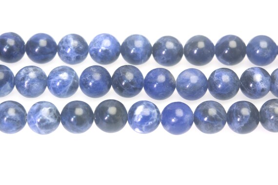 Blue Sodalite Smooth Round Beads - Natural Sodalite Gemstone Beads - Blue Gemstone Beads - Craft Making Supplies - 4-12mm Beads