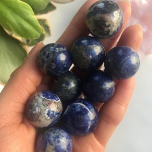 Shop Sodalite Shapes! Small Sodalite Sphere, Sodalite | Natural genuine stones & crystals in various shapes & sizes. Buy raw cut, tumbled, or polished gemstones for making jewelry or crystal healing energy vibration raising reiki stones. #crystals #gemstones #crystalhealing #crystalsandgemstones #energyhealing #affiliate #ad
