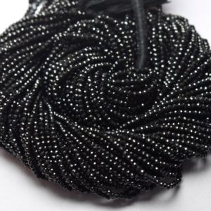 Shop Spinel Faceted Beads! 13 Inch strand,AAA Quality,Natural Black Spinel Faceted Rondelles.2.25mm | Natural genuine faceted Spinel beads for beading and jewelry making.  #jewelry #beads #beadedjewelry #diyjewelry #jewelrymaking #beadstore #beading #affiliate #ad