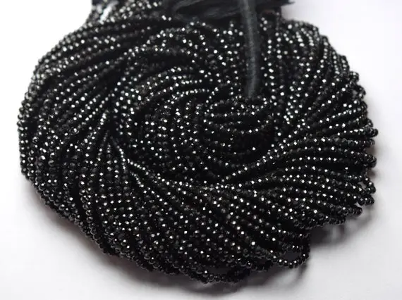 13 Inch Strand,aaa Quality,natural Black Spinel Faceted Rondelles.2.25mm