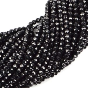 Shop Spinel Faceted Beads! Faceted Black Spinel Rondelle Natural Beads, Natural Black Spinel Beads, Black Spinel Faceted Beads, Black Spinel Rondelle(3mm) Beads | Natural genuine faceted Spinel beads for beading and jewelry making.  #jewelry #beads #beadedjewelry #diyjewelry #jewelrymaking #beadstore #beading #affiliate #ad