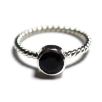 N231 – Ring 925 Sterling Silver And Stone – Twist Ring 6mm Black Spinel | Natural genuine Gemstone jewelry. Buy crystal jewelry, handmade handcrafted artisan jewelry for women.  Unique handmade gift ideas. #jewelry #beadedjewelry #beadedjewelry #gift #shopping #handmadejewelry #fashion #style #product #jewelry #affiliate #ad