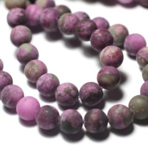Shop Sugilite Beads! Thread 39cm 85pc approx – Stone Beads – Sugilite Balls 4mm Purple Pink Matte Frosted Sandblasted | Natural genuine other-shape Sugilite beads for beading and jewelry making.  #jewelry #beads #beadedjewelry #diyjewelry #jewelrymaking #beadstore #beading #affiliate #ad