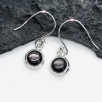 Midnite Sun – Natural Shimmering Black Sunstone Sterling Silver Earrings | Natural genuine Gemstone jewelry. Buy crystal jewelry, handmade handcrafted artisan jewelry for women.  Unique handmade gift ideas. #jewelry #beadedjewelry #beadedjewelry #gift #shopping #handmadejewelry #fashion #style #product #jewelry #affiliate #ad