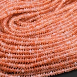 Natural Sunstone 3mm Saucer Rondelle Beads 15.5" Strand | Natural genuine beads Gemstone beads for beading and jewelry making.  #jewelry #beads #beadedjewelry #diyjewelry #jewelrymaking #beadstore #beading #affiliate #ad