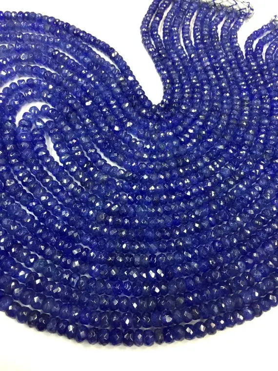 Top Quality~~tanzanite Beads-natural Tanzanite Faceted Rondelle Beads Jewelry Making Tanzanite Gemstone Wholesale Tanzanite