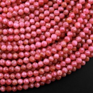 Aaa Micro Faceted Natural Pink Red Thulite 3mm 4mm Round Beads Diamond Cut Gemstone From Norway 15.5" Strand Aaa Micro Faceted Natural Pink Red Thulite 3mm 4mm Round Beads Diamond Cut Gemstone From Norway 15.5" Strand