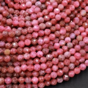 Faceted Natural Pink Red Thulite 2mm 3mm 4mm Round Beads Micro Diamond Cut Gemstone From Norway 15.5" Strand Faceted Natural Pink Red Thulite 2mm 3mm 4mm Round Beads Micro Diamond Cut Gemstone From Norway 15.5" Strand