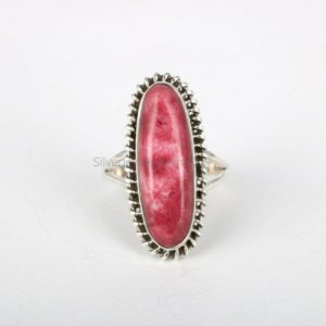 Thulite Ring, 925 Sterling Silver Ring, Handmade Ring, Antique Ring, Gemstone Ring, Jewelry For Wife, Birthstone Ring, Engagement Gifts. | Natural genuine Gemstone rings, simple unique alternative gemstone engagement rings. #rings #jewelry #bridal #wedding #jewelryaccessories #engagementrings #weddingideas #affiliate #ad