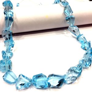 Shop Topaz Chip & Nugget Beads! AAA+ QUALITY~~Extremely Beautiful~~Sky Blue Topaz Faceted Nuggets Beads Flat Nugget Shape Beads Genuine Topaz Gemstone Beads Topaz Necklace. | Natural genuine chip Topaz beads for beading and jewelry making.  #jewelry #beads #beadedjewelry #diyjewelry #jewelrymaking #beadstore #beading #affiliate #ad
