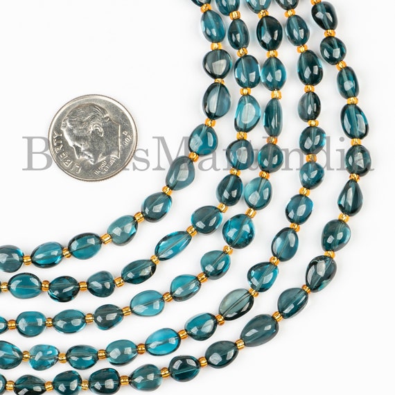 Rare London Blue Topaz Beads, Topaz Nugget Shape, Topaz Smooth Beads, Topaz Pebble Beads, Blue Topaz Gemstone Beads, Topaz Jewelry Making