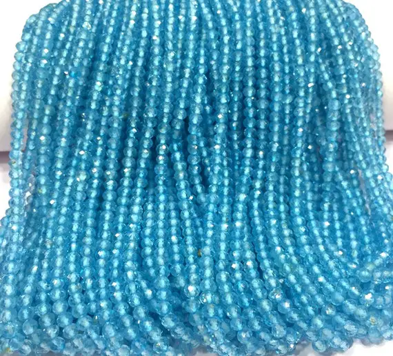 Aaa+ Quality~~sky Blue Topaz Faceted  Rondelle Beads 3.5 Mm Topaz Gemstone Beads Sky Topaz Strand Topaz String Wholesale Topaz Beads.