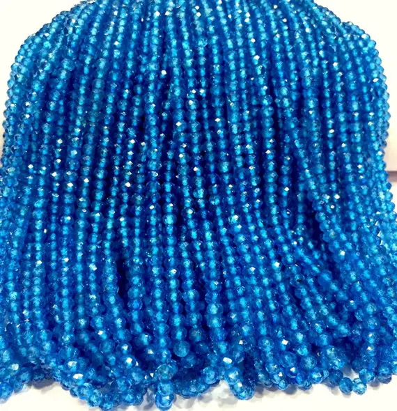 Aaa+ Quality~~swiss Topaz Faceted  Rondelle Beads 3.5 Mm Swiss Topaz Gemstone Beads Swiss Blue Topaz Strand Topaz String Wholesale Price.