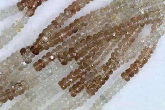 Natural, 14 Inch Long Strand Faceted Imperial Topaz Rondelle Briolette Beads, 1x3--3x4 Mm App, Topaz Gemstone, Fancy Beads, Wholesale