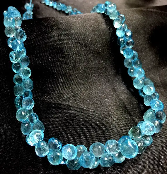 Aaa Quality~~great Luster~~natural Sky Blue Topaz Faceted Onion Drop Beads Sky Topaz Onion Briolettes Topaz Gemstone Beads Topaz Necklace.