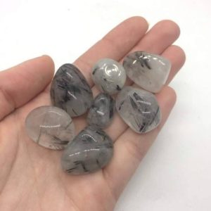 Shop Tourmalinated Quartz Stones & Crystals! Tourmalated Quartz Tumbled Stone 20mm | Natural genuine stones & crystals in various shapes & sizes. Buy raw cut, tumbled, or polished gemstones for making jewelry or crystal healing energy vibration raising reiki stones. #crystals #gemstones #crystalhealing #crystalsandgemstones #energyhealing #affiliate #ad