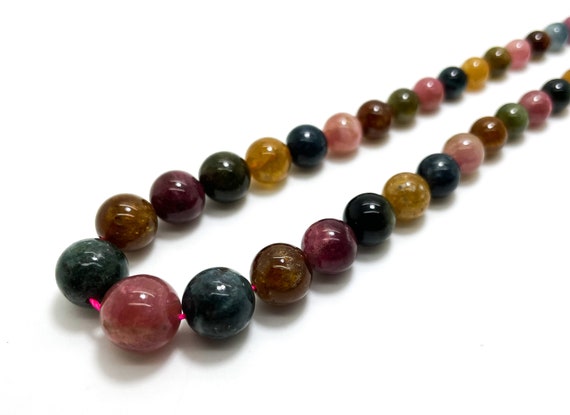 Aaa Grade Rainbow Tourmaline, High Quality Natural Rainbow Tourmaline Smooth Round Sphere Assorted Size Gemstone Beads - Pgs356