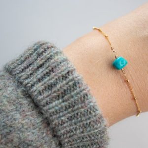 Shop Turquoise Bracelets! Dainty Raw Turquoise Bracelet, Raw Stone Bracelet, Gemstone Gold Bracelet, December Birthstone Bracelet, Delicate Layering Bracelet | Natural genuine Turquoise bracelets. Buy crystal jewelry, handmade handcrafted artisan jewelry for women.  Unique handmade gift ideas. #jewelry #beadedbracelets #beadedjewelry #gift #shopping #handmadejewelry #fashion #style #product #bracelets #affiliate #ad