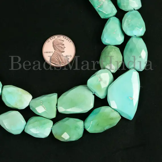 Sleeping Beauty Turquoise Beads, Turquoise Nugget Shape Gemstone, Turquoise Faceted Jewelry Beads, Turquoise Natural Beads, Turquoise Beads