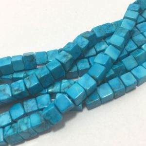 Shop Turquoise Bead Shapes! 4.5 – 6 mm Turquoise Plain Box Gemstone Beads Strand Sale / Turquoise Gemstone Beads Wholesale / Semi precious Stone Beads / Turquoise Cubes | Natural genuine other-shape Turquoise beads for beading and jewelry making.  #jewelry #beads #beadedjewelry #diyjewelry #jewelrymaking #beadstore #beading #affiliate #ad