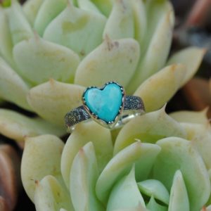 Shop Turquoise Rings! SIZE 5, Petite Turquoise Heart Ring, Sterling Silver Turquoise Heart Jewelry | Natural genuine Turquoise rings, simple unique handcrafted gemstone rings. #rings #jewelry #shopping #gift #handmade #fashion #style #affiliate #ad