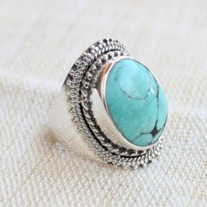 Shop Turquoise Rings! Turquoise Sterling Silver handmade jewelry, Natural Tibetan turquoise gemstone Rings, Birthstone Jewelry, Dainty Rings, Valentine gift rings | Natural genuine Turquoise rings, simple unique handcrafted gemstone rings. #rings #jewelry #shopping #gift #handmade #fashion #style #affiliate #ad