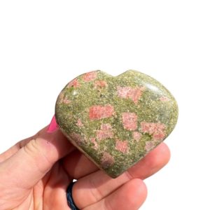 Shop Tumbled Unakite Crystals & Pocket Stones! Unakite Heart (2" – 2.75") unakite stone heart – unakite tumbled stones – healing crystals and stones – unakite crystal heart – heart charka | Natural genuine stones & crystals in various shapes & sizes. Buy raw cut, tumbled, or polished gemstones for making jewelry or crystal healing energy vibration raising reiki stones. #crystals #gemstones #crystalhealing #crystalsandgemstones #energyhealing #affiliate #ad