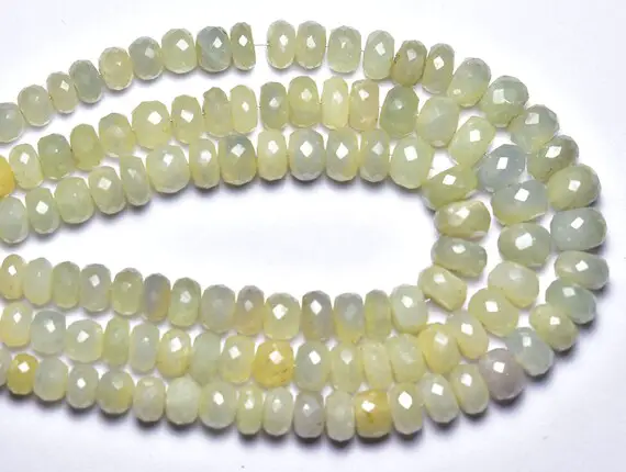 Natural Yellow Sapphire Rondelle Beads 6mm To 8.5mm Faceted Gemstone Rondelle Beads Finest Sapphire Beads Strand - 8 Inches Strand No5189