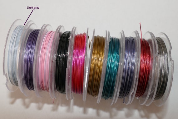 1 Roll Tiger Tail Wire Cord, 30 Feet 0.45mm Gold/purple/red/rose/blue/green/black Beading Wire, 10 Yard Nylon Coated Steel Wire C688 1 Roll Tiger Tail Wire Cord, 30 Feet 0.45mm Gold/purple/red/rose/blue/green/black Beading Wire, 10 Yard Nylon Coated Steel Wire C688