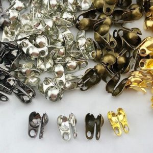 Shop Bead Tips & Knot Covers! 1,000pcs Ball Chain Connector – Round Crimp Ends – 4.5mm Ball Chain Clasp Connector – Folding Cord Ends – Bead Tips | Shop jewelry making and beading supplies, tools & findings for DIY jewelry making and crafts. #jewelrymaking #diyjewelry #jewelrycrafts #jewelrysupplies #beading #affiliate #ad